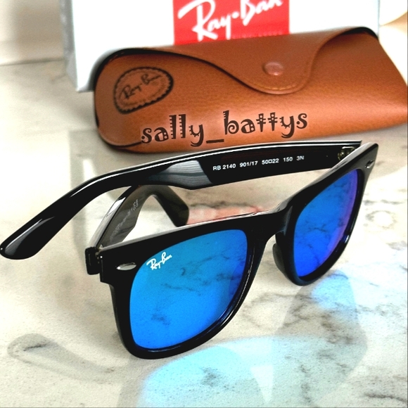 RayBan (Store Display) Wayfarer Blue Mirror RB2140 - Picture 11 of 17